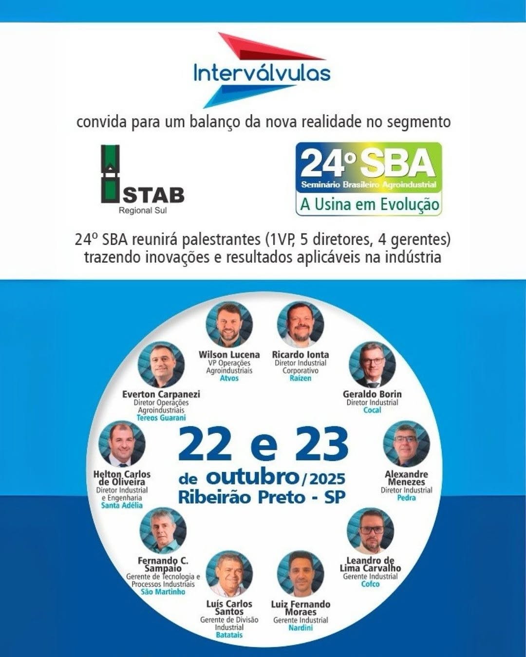 🌱⚙️ A Interválvulas estará presente no 24º Seminário Brasileiro Agroindustrial – SBA!Nos dias 2