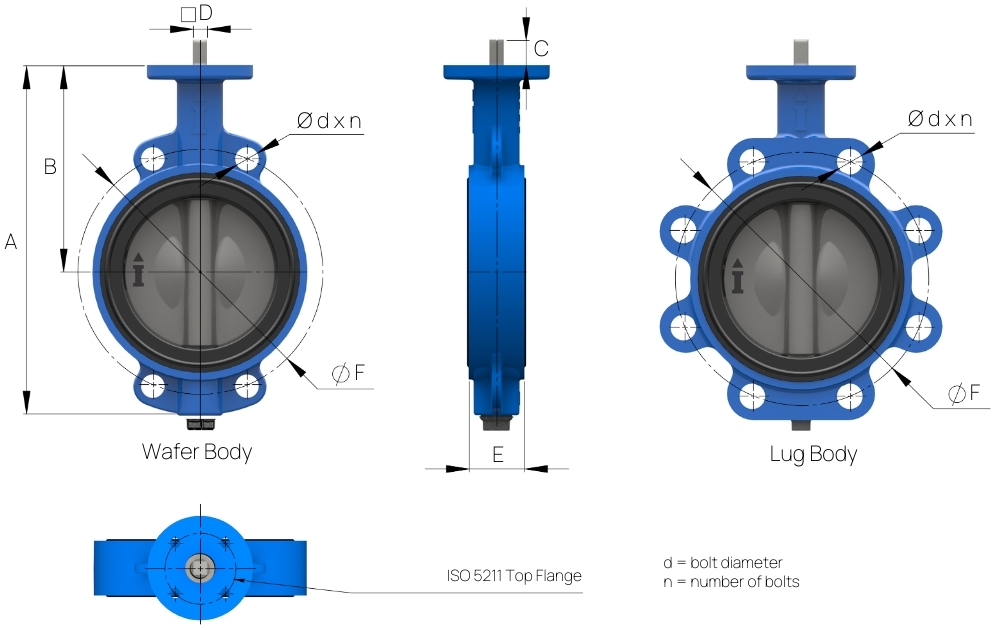 Tabela Demensional - Concentric Butterfly Valves